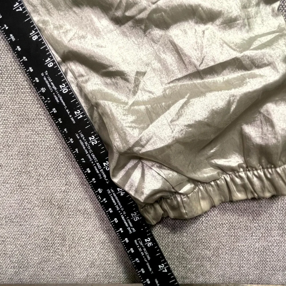 Ixspa by Jamie Sadock Windbreaker Pants Mens Large Metallic Silver Tapered Leg